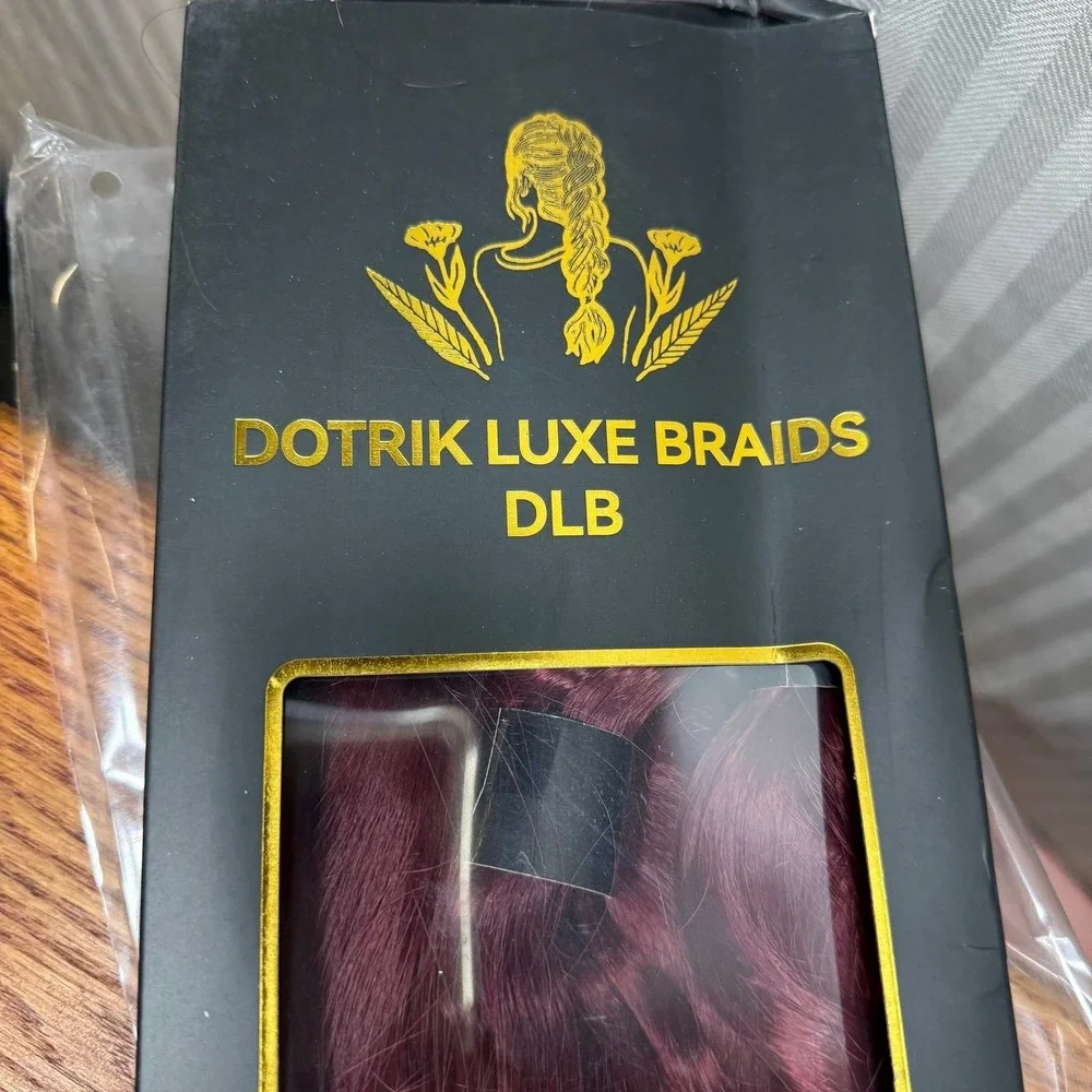 Dotrik Luxe Braids DLB Burgundy Wavy Braiding Hair‎ Extensions Pre-Curled Red